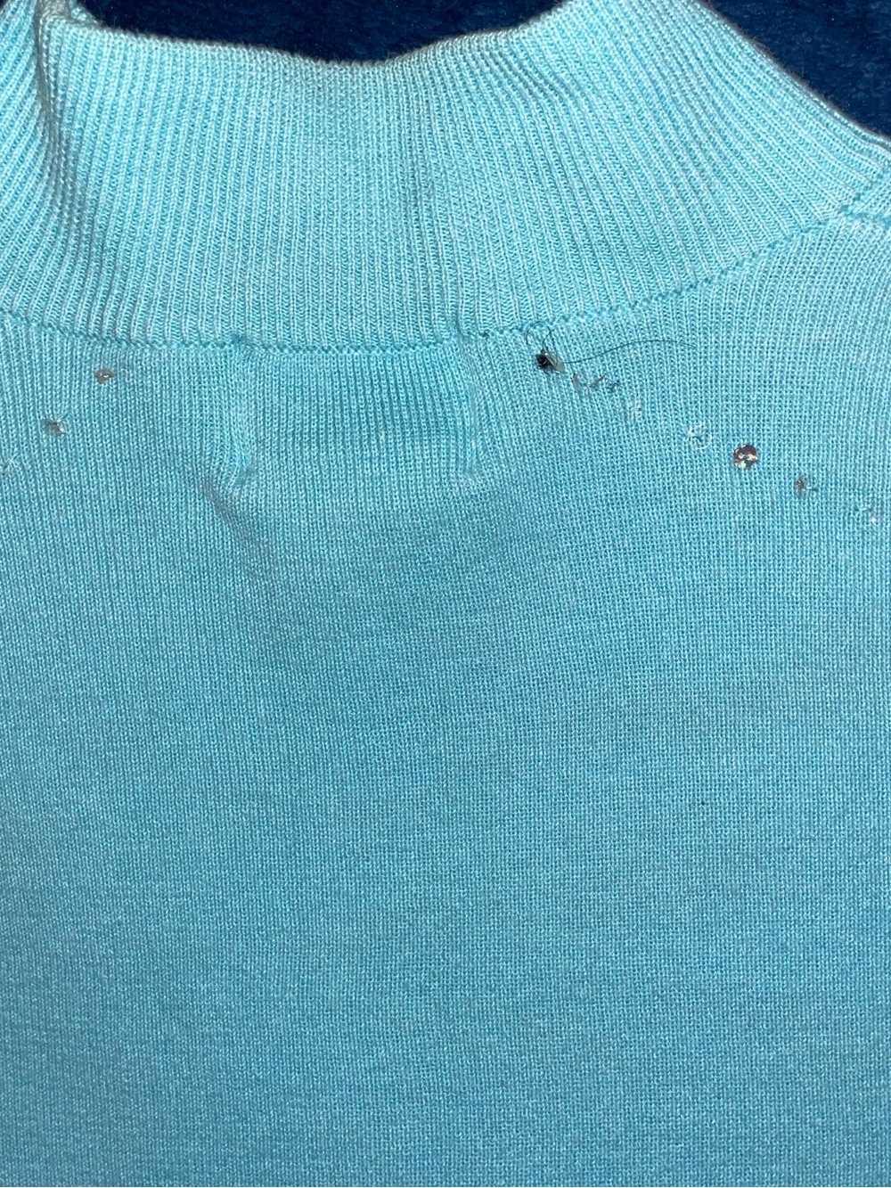 Quacker Factory Light Blue Embellished Sweater Top Set - Picture 8 of 9